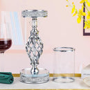 Hanjue Crystal Candle Holders for Pillar Candle, Metal Crystal Candle Holder for Home Decor, Centerpieces, Coffee Dining Table CH0509 (Silver (L)) by CozyNest Decor