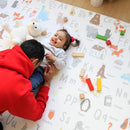 Cushmat Stylish Reversible Foam Play Mat (Large, Alpha - Palm Char) - Soft, Waterproof, Durable Play mat for Infants, Babies, Toddler, Kids & Grownup - 6.5ft x 4.5ft by TinyTreasures Baby Boutique