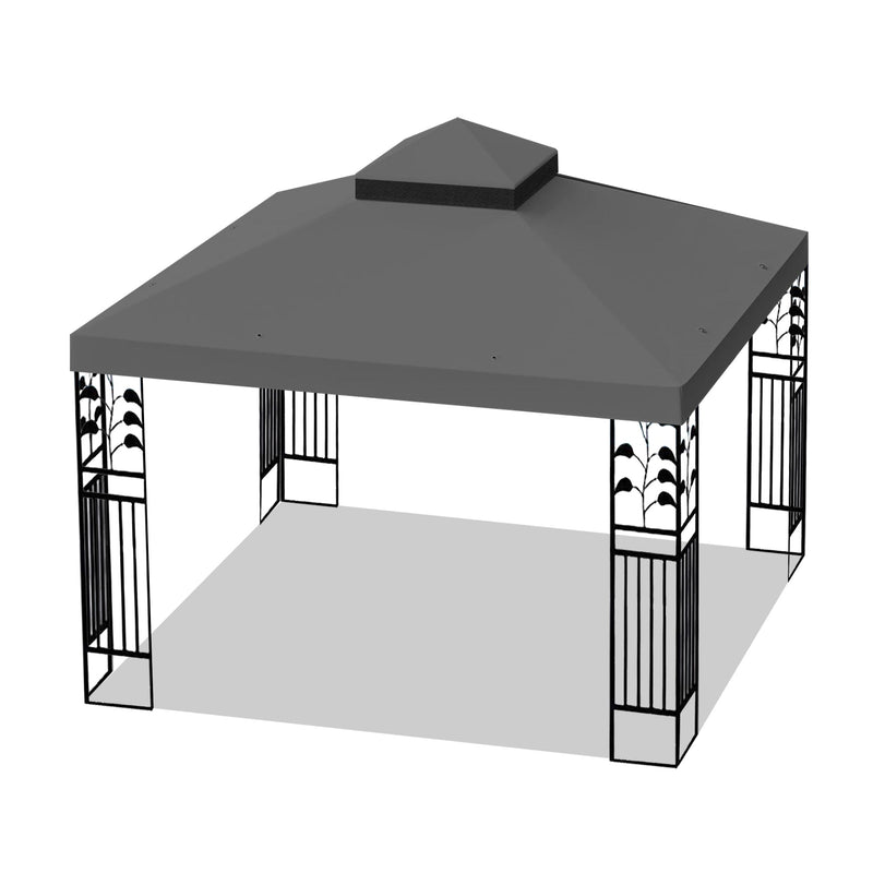 10x10 Ft Outdoor Patio Gazebo Replacement Canopy, Double Tiered Gazebo Tent Roof Top Cover Only (Frame Not Include)