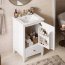 20" Bathroom Vanity with Ceramic Sink and Storage Cabinet