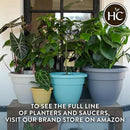 The HC Companies 14 Inch Caribbean Planter - Lightweight Indoor Outdoor Plastic Plant Pot for Herbs and Flowers, Warm Gray by GreenHaven Gardens