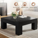 Tribesigns 39.4-Inch Square Coffee Table for Living Room, Farmhouse All MDF Accent Center Cocktail Table with Sturdy Wooden Legs, Easy Assembly, Black by CozyNest Decor