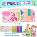 Stickers for Kids, Gem Stickers Kit, Travel Toys for Girls, 600+Sticker, DIY Scrapbooking Activity, 5 Princess Theme Diamond Art Kits for Kids Christmas Birthday Gifts for Girls Ages 3, 4, 5, 6, 7, 8 by TinyTreasures Baby Boutique