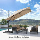 PURPLE LEAF 9.8' X 9.8' Tilting Patio Umbrella with Base Outdoor Cantilever Swivel Square Umbrella with Tilt Aluminum Offset Umbrella with 360-degree Rotation for Garden Deck Pool Patio Beige by GreenHaven Gardens