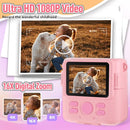 Instant Print Camera for Kids, Christmas Birthday Gifts Girls Boys Age 3-12, HD Digital Video Cameras Toddler, Portable Toy 3 4 5 6 7 8 9 10 Year Old Girl with 32GB SD Card-Pink by TinyTreasures Baby Boutique