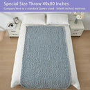 Bigacogo Chunky Knit Throw Blanket for Couch, 40x80 inches, 100% Hand Knitted with Thick Jumbo Chenille Yarn, Cozy Soft Large Rope Knot Cable Crochet Blankets for Sofa Bed Living Room, Dusty Blue by CozyNest Decor