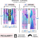 Mermaid Curtain Panels for Girls Room 2Pcs, Pink Cartoon Blackout Curtains 84 inch Length for Girls Bedroom Nursery Room Grommet Top Thermal Insulated Curtains, Dinosaur Print, 82" x 84" by TinyTreasures Baby Boutique