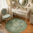 jinchan Round Rug 4ft Area Rugs Vintage Floral Distressed Design,Machine Washable Soft Non-Slip Low-Pile Ultra-Thin Circle Rug for Entryway Bedside Living Room Kitchen Nursery (4' Round,Dark Green) by TinyTreasures Baby Boutique