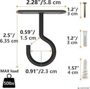 NACETURE Ceiling Hooks for Hanging Plants 2 Pack - Square Wall Mount Plant Hanger Indoor Hanging Hooks Metal Plant Bracket Iron Lanterns Hangers for Wind Chimes, Planters (2.5" Black 2 Pack) by GreenHaven Gardens