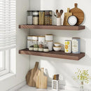 Fun Memories Floating Shelves for Wall, 30 Inch Rustic Wood Wall Mounted Shelves for Bathroom, Bedroom, Kitchen, Living Room, Deep Floating Shelves for Storage & Home Decor (Walnut, Set of 2) by CozyNest Decor