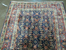 3'7" X 10' Antique Handmade India Floral Oriental Wool Runner Rug Organic Blue