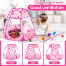 Baby Ball Pit for Toddler with 50 Balls, Kids Pop Up Play Tent for Girls, Princess Toys for Children Indoor & Outdoor Playhouse with Carry Bag by TinyTreasures Baby Boutique