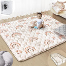 Baby Play Mats for Floor, 71”x59” Upgraded Thickness & Larger Super Soft Playmat for Babies and Toddlers, Foldable Washable, Upgrade Anti-Slip Crawling Mat for Playpen(Boho Rainbow) by TinyTreasures Baby Boutique