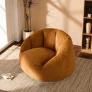 Giant Bean Bag Swivel Chair for Adults - Comfy Plush Round Shell Soft Accent Chair, Oversized Cozy Floor Sofa for Living Room, Bedroom & Game Rooms, Orange by CozyNest Decor