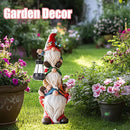 Garden Gnome Statue with Solar Lights Large Garden Sculptures Funny Triple Gnome Outdoor Patio Lawn Yard Balcony Garden Home Decor Gifts for Women Mom 12 in Spring Summer Gnomes Outdoor by GreenHaven Gardens