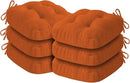 Chair Cushions for Dining Chairs, Dining Chair Cushions, Tufted Indoor Chair Pads with Ties & Non Slip Backing, Seat Cushions for Kitchen Chairs 16.5” x 16.5” x 3.5”, Set of 6, Orange by CozyNest Decor