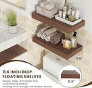 Floating Shelves for Wall - 24 Inch Wide x 12 Inch Deep Floating Shelves Set of 2-24W x 12D Wide Wall Shelf for Living Room Laundry Room Bedroom Kitchen Home Office by CozyNest Decor
