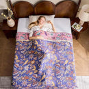 Boho Blanket, 100% Cotton Farmhouse Decorative Throw Blanket, 60"x80" Reversible Bohemian Throw Blanket, Purple All Season Muslin Breathable Woven Blankets Quilt by CozyNest Decor