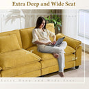 URRED Modular Sectional Sofa Comfy Cloud Couch, Modern Chenille Sofa Sleeper Deep Seat Couches with Ottoman/Pillows for Living Room (Yellow, 82.6''- L Shape)
