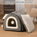 Cat Bed for Indoor Cats，Foldable cat cave，Anti-Slip & Water-Resistant Bottom，cat Houses for Indoor Cats or Small Dogs, Kitten Tent, Rabbit Bed，2 in 1 pet Bed (Dark Grey) by CozyNest Decor
