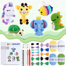 QYGYMXC 6PCS Crochet Kit for Beginners, Knitting Kit with Step-by-Step Video Tutorials, Beginner Crochet Kit for Adults, Crochet Animal Kit for Beginners Kids, Complete Kit Included 6 Cute Animals by TinyTreasures Baby Boutique