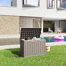 45 Gallon Resin Deck Box, Lockable Patio Outdoor Storage Box for Furniture, Garden Tools and Tools Storage, Waterproof Outside Storage Boxes - Grey by CozyNest Decor