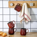Hasense Ceramic Coffee Mugs Set of 4, 8 oz Small Coffee Cups, Porcelain Mug with Handle for Espresso, Tea, Milk and Cocoa, Ideal for Mother's Day Christmas Gift, Dishwasher & Microwave Safe, Red by CozyNest Decor