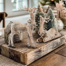 DN DECONATION 2pcs Reindeer Christmas Figurines, Tabletop Reindeer Small Christmas Decor, Brown Resin Deer Statue, Holiday Home Décor Accents for Xmas Office Living Room & Bedroom Decorations by CozyNest Decor