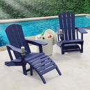 Adirondack Ottoman, HDPE Plastic Adirondack Footstool, All Weather Foot Rest for Adirondack Chair, Outdoor Footrest for Patio,Backyard, Lawn, Fire Pits, Navy Blue by CozyNest Decor