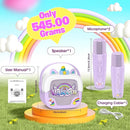 Mini Karaoke Machine for Kids Girls: Unicorn Portable Bluetooth Speakers with 2 Wireless Mic Toys for Girls Age 4-6 7 8 9 Years Old Girl Gifts Birthday Gifts for 5 6 7 8 9 10 11 Years Teens Purple by TinyTreasures Baby Boutique