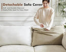 Oversized Accent Chair, Upholstered Modern Sofa Chair with Removable Backrest & Detachable Cover, 24.5" Deep Seat Large Reading Armchair for Living Room Bedroom Office - Chenille Beige Set of 2 by CozyNest Decor