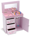 Jewelkeeper - Ballerina Jewelry Box for Girls with 3 Pullout Drawers - Ballerina Music Box with Swan Lake Tune - Ballet Slipper Design - Jewelry Storage Organizer for Necklaces and Bracelets by TinyTreasures Baby Boutique