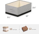 linen closet organizers and storage, 3 Pack Large Storage Baskets, Washable, Clothing Storage Bins with Handle, Closet Organizer for Storage Sweater,Sheets (gray black, 16"x9½"x6¾") by CozyNest Decor