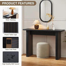 AVZEAR Mid Century Narrow Entryway Console Table, 43.3" Fluted Wood Couch Table Behind Sofa Long and Skinny for Living Room Hallway Entrance Foyer, Black by CozyNest Decor