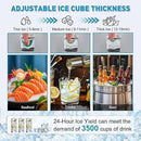 Commercial Ice Maker Machine 550LBS/24H with 185LBS Large Ice Storage Bin, 162Pcs Clear Ice Cubes in 11Mins, Stainless Steel Under Counter Industrial Ice Machine for Bar, Restaurant Business by CozyNest Decor