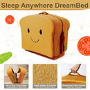Toddler Travel Bed Sandwich Style - Portable Toddlers Floor Beds, Foldable Soft Foam Travel Crib for Baby and Kid, Washable Cover Toddler Cot with Safety Rail for Travel, Home Sleep & Play by TinyTreasures Baby Boutique