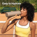 Insulated Water Bottle with Straw - Encool Stainless Steel Water Bottle, Leak-Proof, BPA-Free, Double Wall Vacuum Keeps Cold for 24 Hours for Sports, Travel, School (26 oz, Raw Umber) by CozyNest Decor