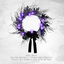 JORNOY 16inch LED Halloween Wreath with Battery Timer - Black Artificial Leaves&Silk Ribbon Decor Hanging for Front Door, Mantel, Porch, Wall, Party Decorations by CozyNest Decor