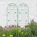 2 Pack Metal Garden Trellis 71" H Garden Fence Rustproof Trellis for Climbing Plants Support Roses Flower Outdoor Lawn, Green by GreenHaven Gardens