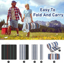 Striped Picnic Blankets 80” x 80” Extra Large Waterproof and Foldable Beach Blanket, Oversized Blue and White Outdoor Blanket for Camping, Travel, Park, Grass, Patio (Blue & Brown, 80" x 80") by TinyTreasures Baby Boutique