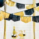 Black and Gold Tassel Banner Double Sided Metallic Fabric Pennant Bunting Flag Garland for Graduation Anniversary Bachelorette Birthday Engagement Wedding Bridal Shower Hen Party Decorations Supplies by GreenHaven Gardens