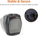 Amazon Basics Ceramic Space Heater, Portable Indoor Heating Solution, With Overheat and Tip-Over Protection, Thermostat, Non-Oscillating, 1500W, 7.52"D x 6.34"W x 9.45"H, Black by CozyNest Decor