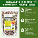 10-10-10 Plant Fertilizer Slow Release - 10 10 10 All Purpose Granular Garden Fertilizer for Vegetables, Tomato, Arborvitae, Shrubs, Rose, Flowers, Fruit, Fig Trees (4 QUARTS) by GreenHaven Gardens