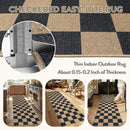 Lahome Checkered Easy Jute Runner Rug, 2x8 Kitchen Rug Non Slip Washable Outdoor Runner for Entryway Indoor, Checkerboard Black Indoor Outdoor Carpet for Hallway 8ft Entry by CozyNest Decor