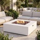50,000 BTU Square MGO Fire Table Tank Outside