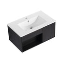 Wall Mounted Floating Bathroom Vanity With Open Shelf & Soft Close Door