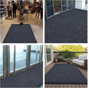 fani Heavy Duty Large Outdoor Indoor Entrance Black Doormat Waterproof Low Profile Entrance Rug Front Door Mat Patio Anti-Skid Rubber Back, 48x120 inch (Gray) by GreenHaven Gardens