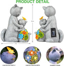 Solar Garden Statues Loving Cat Figurine Lights for Outside, Yard Decorations Outdoor, Garden Christmas Decor Unique Birthday Housewarming Gifts for Mom, Women by GreenHaven Gardens