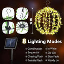 Solar Powered Hanging Iron Sphere Lights with Artificial Greenery – 12Inch 120 LED Waterproof Outdoor Decor Ball Light with Timer & 8 Modes – 2 Pack for Garden, Christmas, Weddings (Warm White) by GreenHaven Gardens