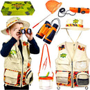 Bug Hunting Kit, Vest, Hat, Binoculars, Lg. Net, Bug Container, Whistle, Flashlight, Magnifier, Thermostat, Compass, Tweezers by TinyTreasures Baby Boutique